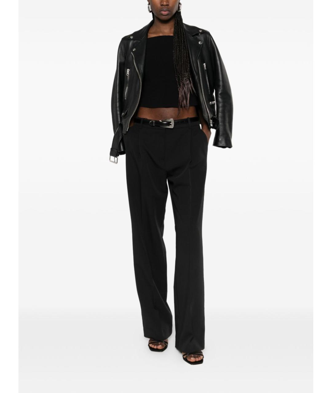 PINKO Черные полиэстеровые прямые брюки, фото 6