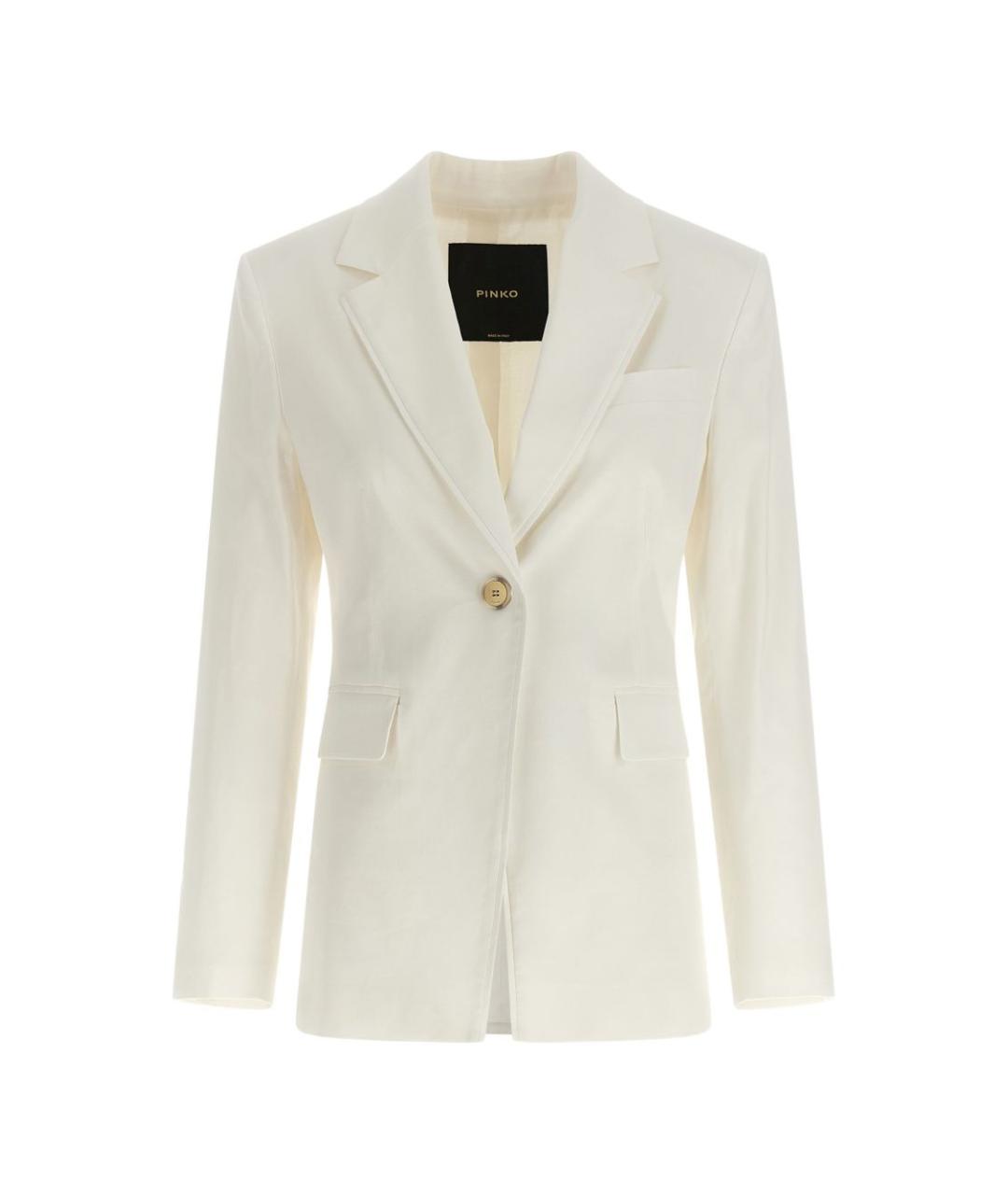 PINKO Белый льняной жакет/пиджак, фото 1