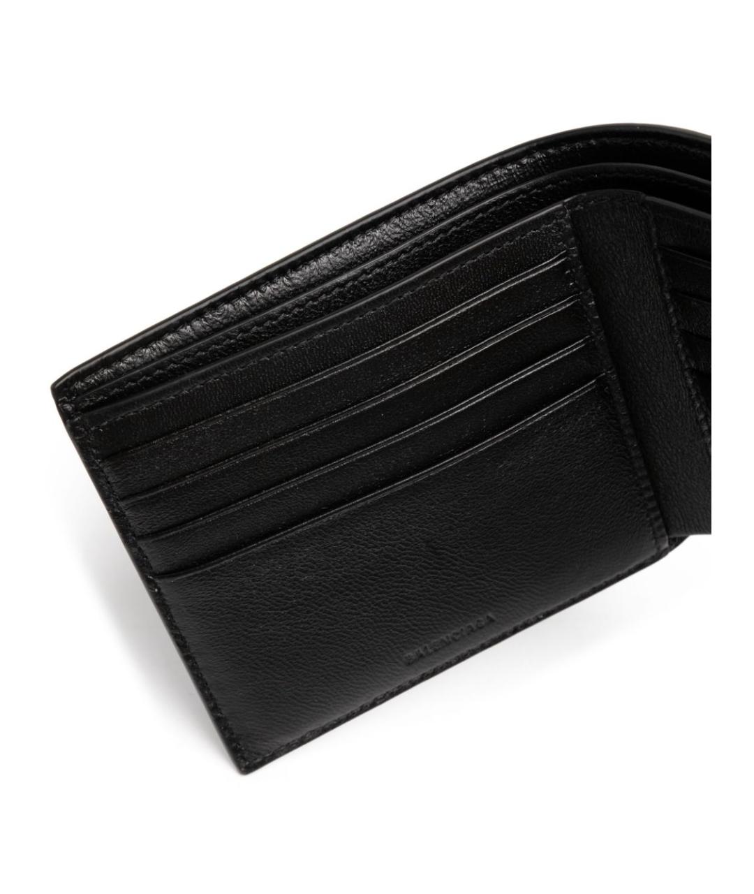 BALENCIAGA Черный кожаный кошелек, фото 2