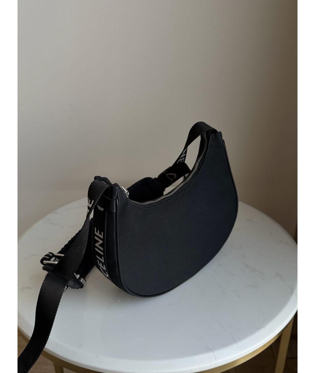 CELINE Черная тканевая сумка через плечо, фото 2