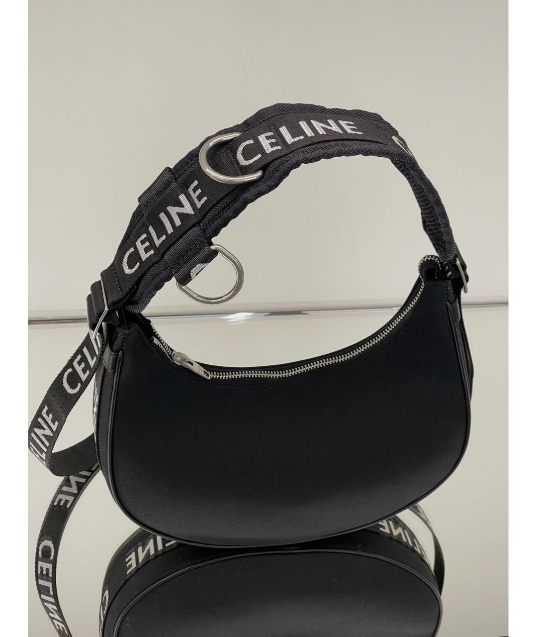 CELINE Черная тканевая сумка через плечо, фото 6
