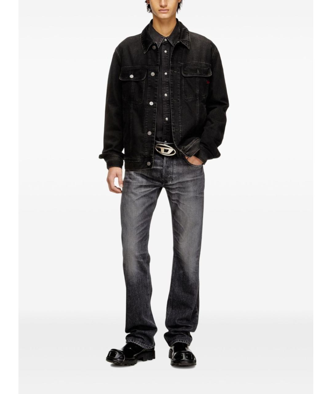 DIESEL Серые хлопко-эластановые прямые джинсы, фото 5