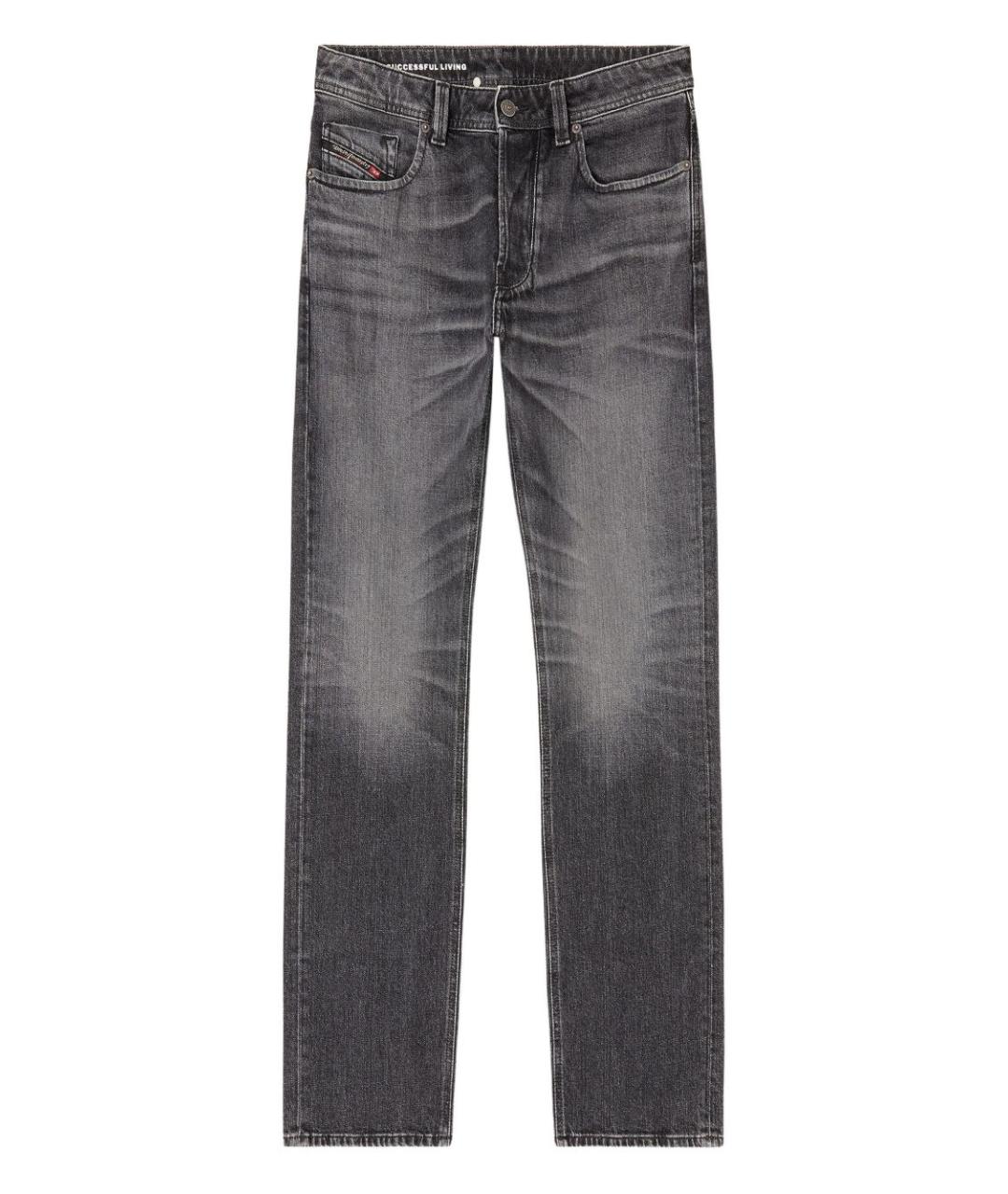 DIESEL Серые хлопко-эластановые прямые джинсы, фото 1