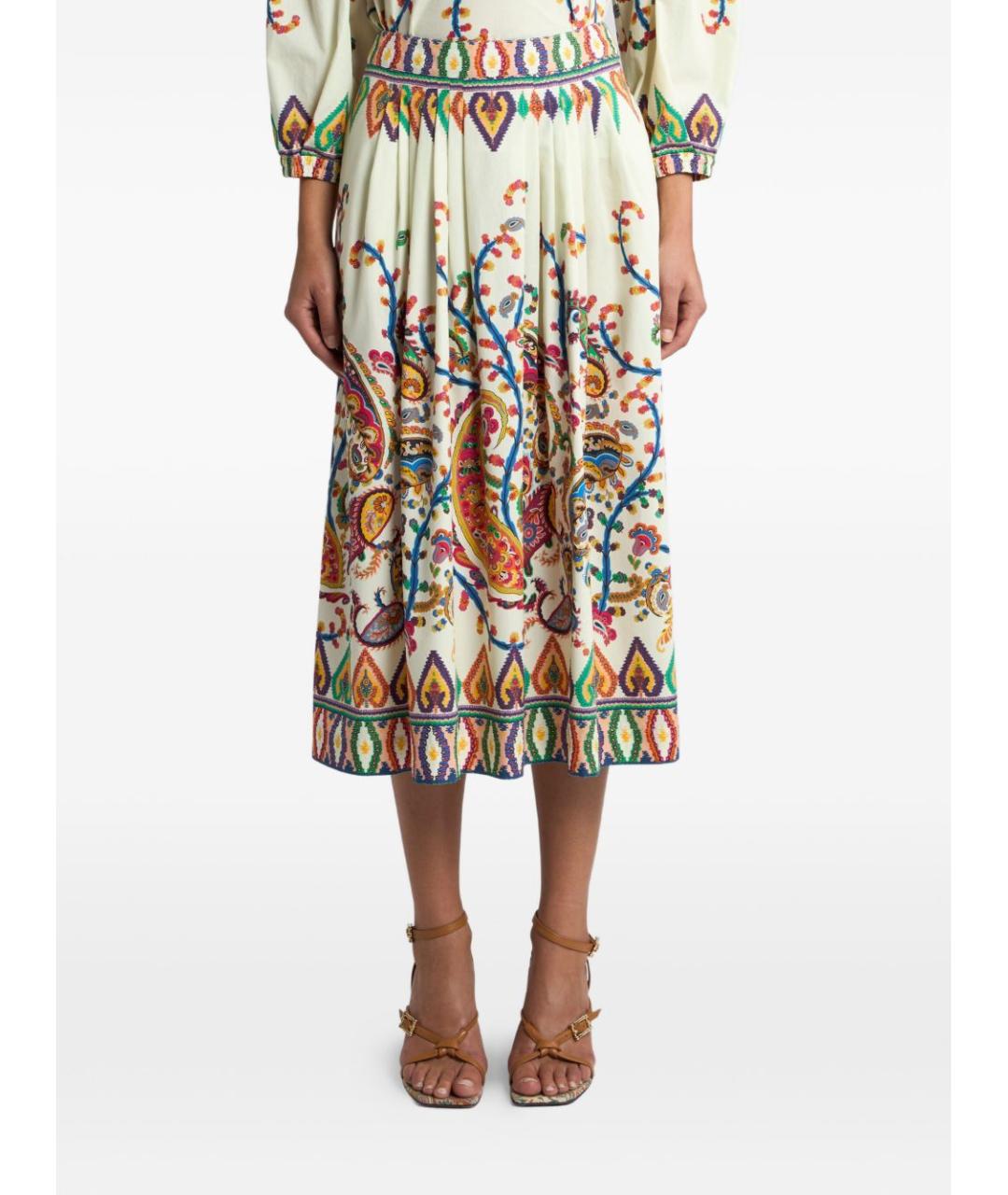 ETRO Мульти хлопковая юбка миди, фото 2