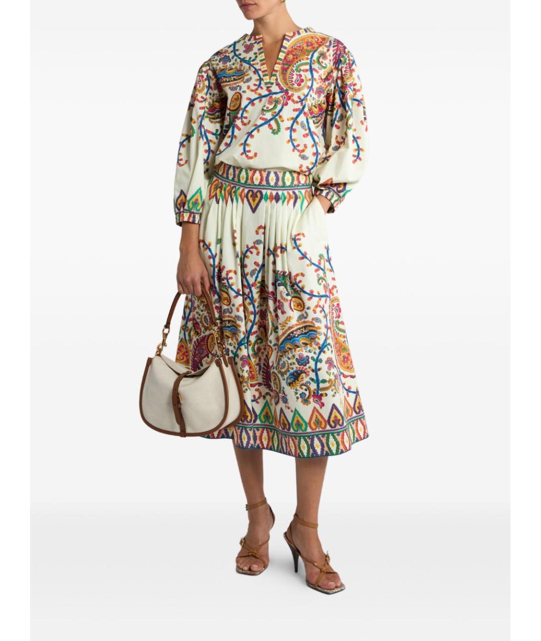 ETRO Мульти хлопковая юбка миди, фото 3