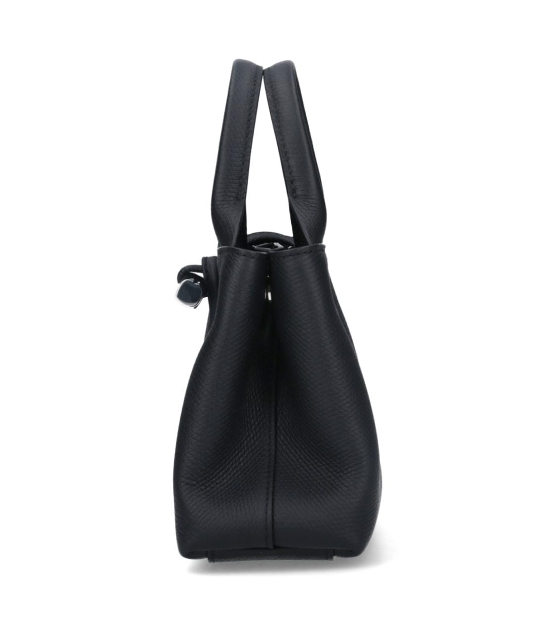 LONGCHAMP Черная кожаная сумка тоут, фото 5