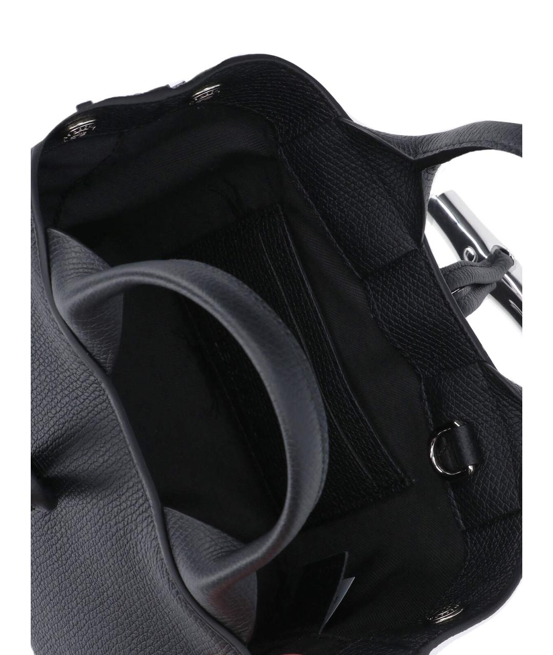 LONGCHAMP Черная кожаная сумка тоут, фото 4