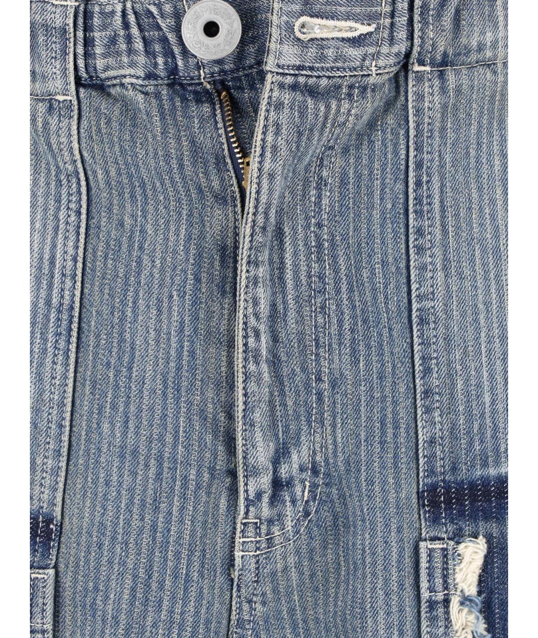 MAISON MIHARA YASUHIRO Синие хлопковые прямые джинсы, фото 5