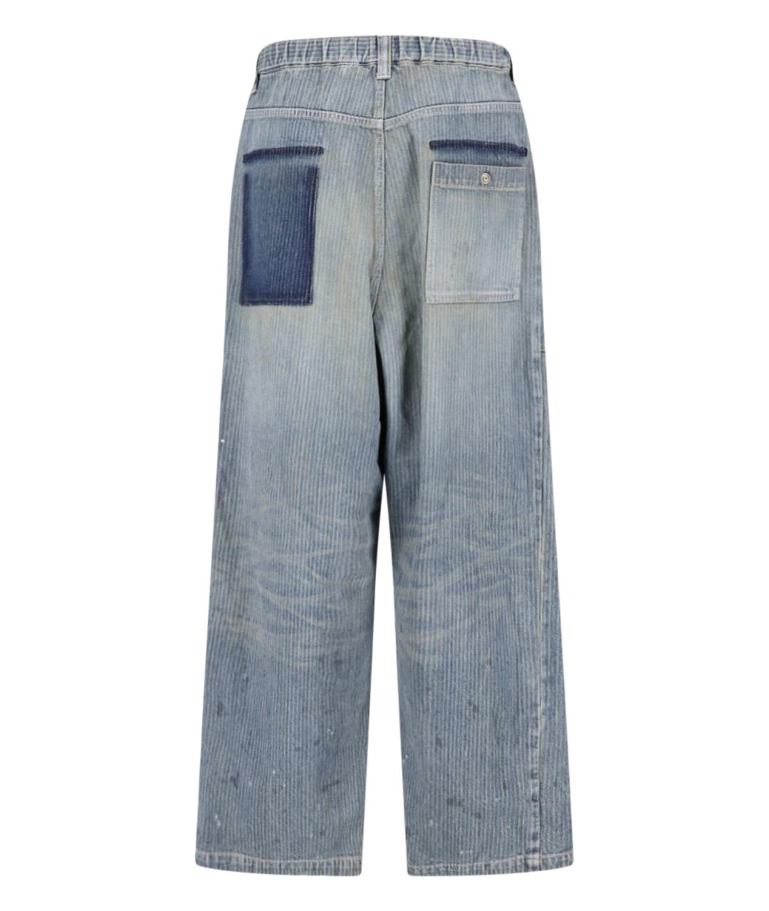 MAISON MIHARA YASUHIRO Синие хлопковые прямые джинсы, фото 2
