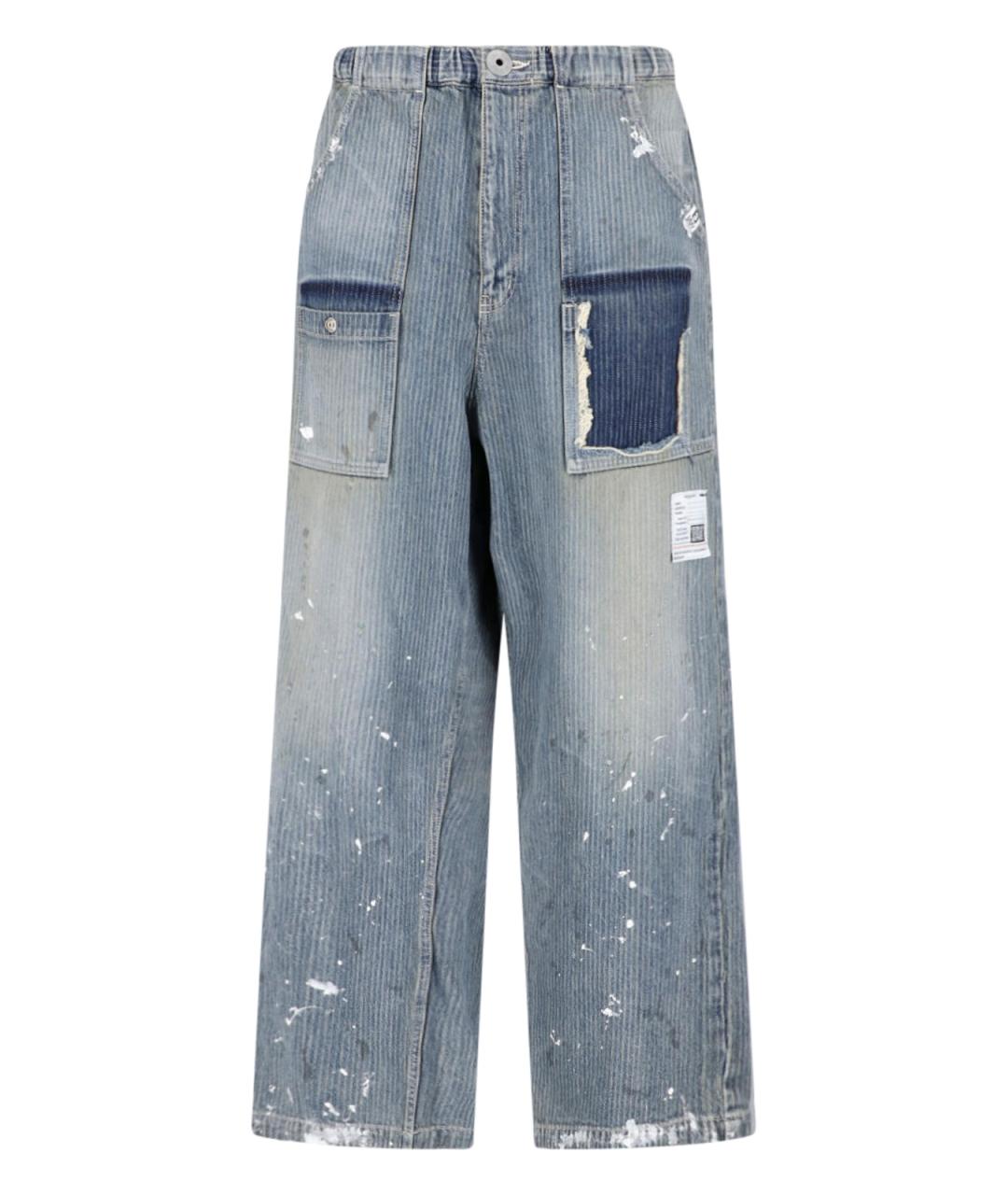 MAISON MIHARA YASUHIRO Синие хлопковые прямые джинсы, фото 1