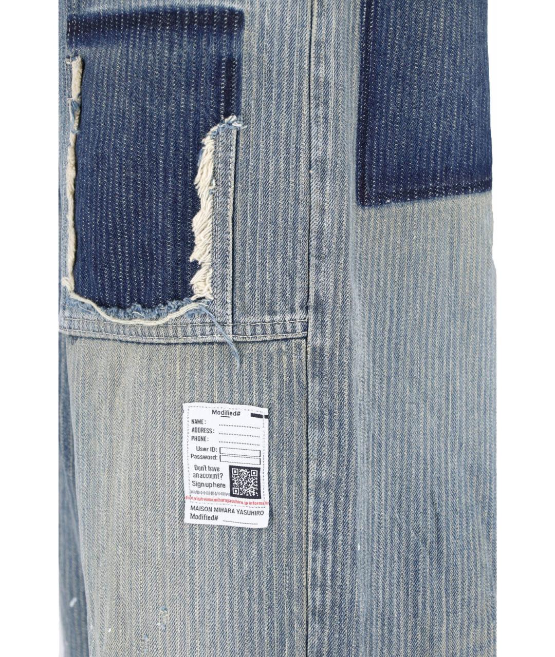 MAISON MIHARA YASUHIRO Синие хлопковые прямые джинсы, фото 4