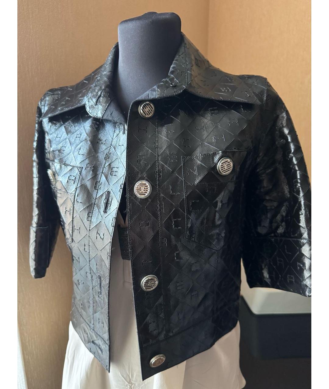 CHANEL Черный кожаный жакет/пиджак, фото 6