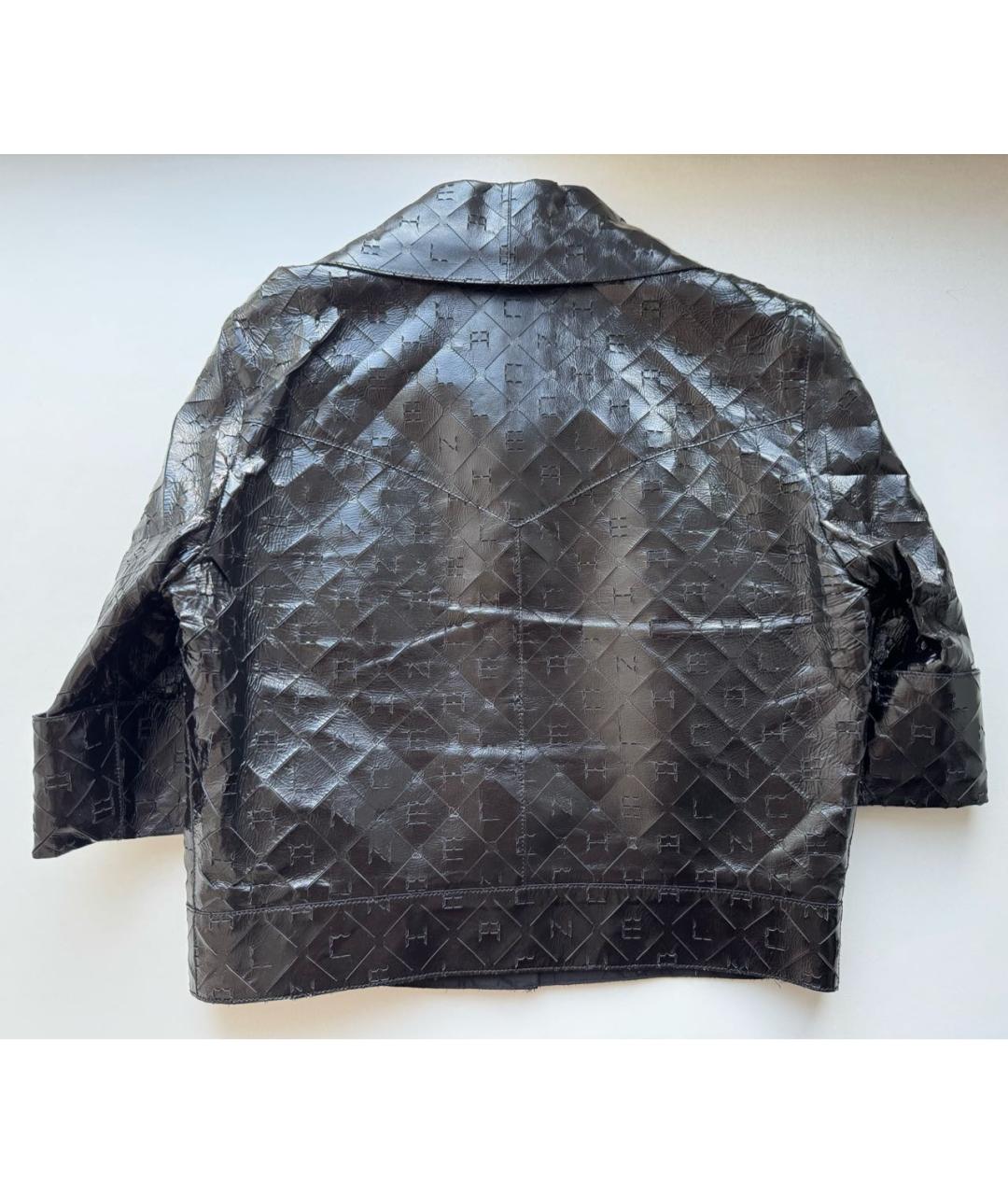 CHANEL Черный кожаный жакет/пиджак, фото 8