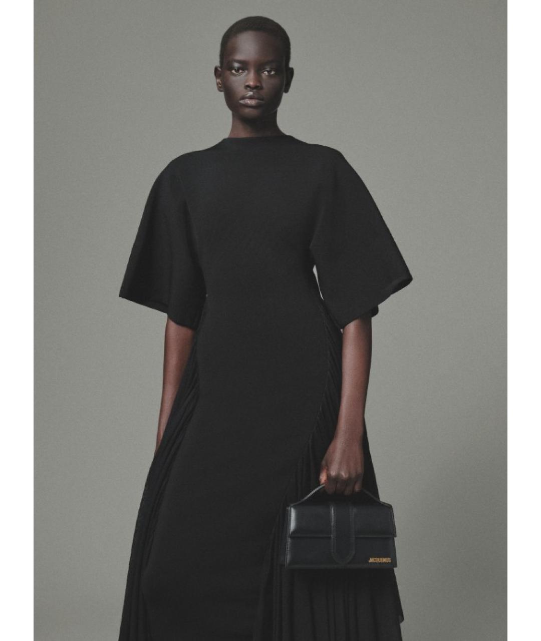 JACQUEMUS Черная кожаная сумка с короткими ручками, фото 3