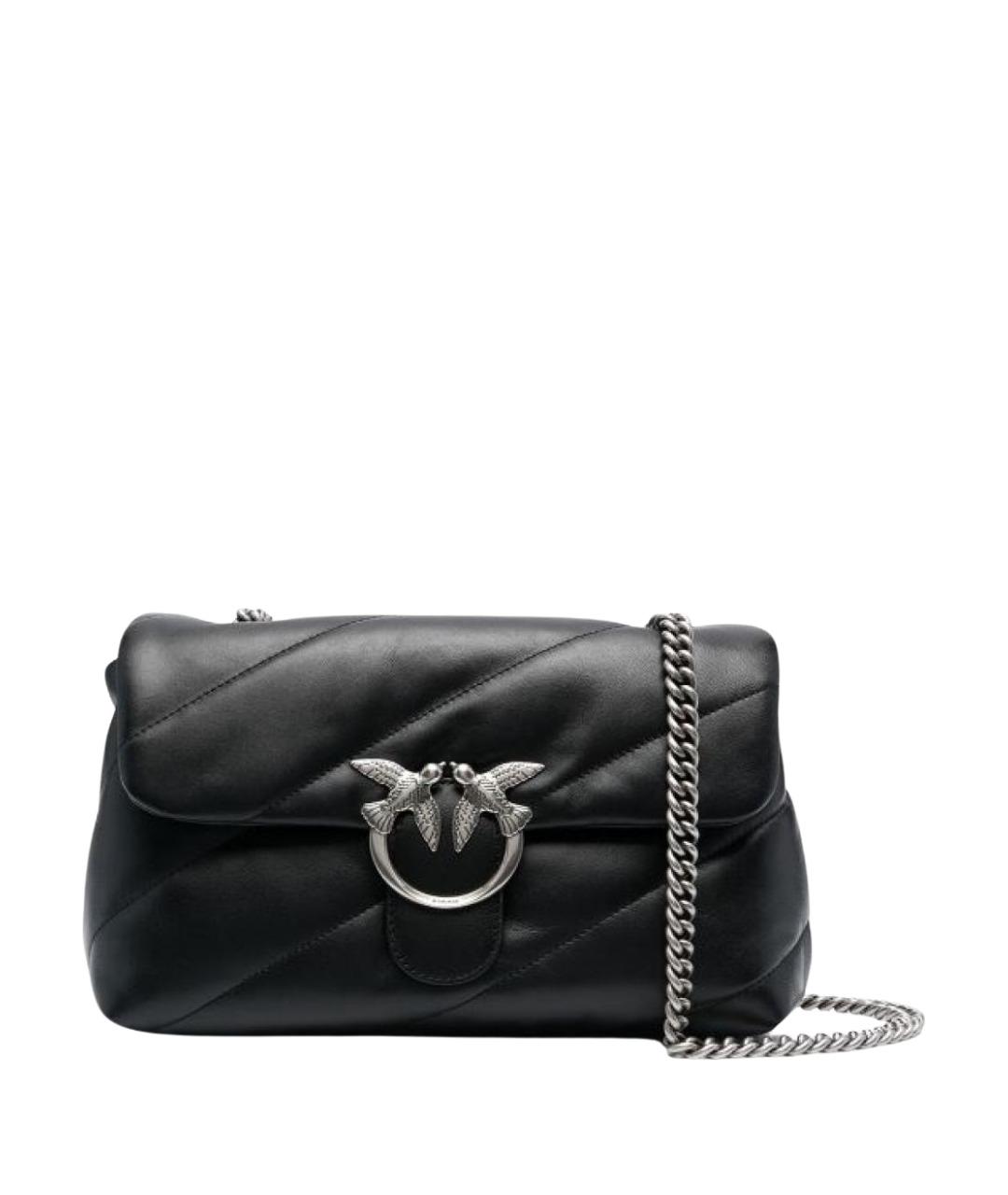 PINKO Черная кожаная сумка через плечо, фото 1