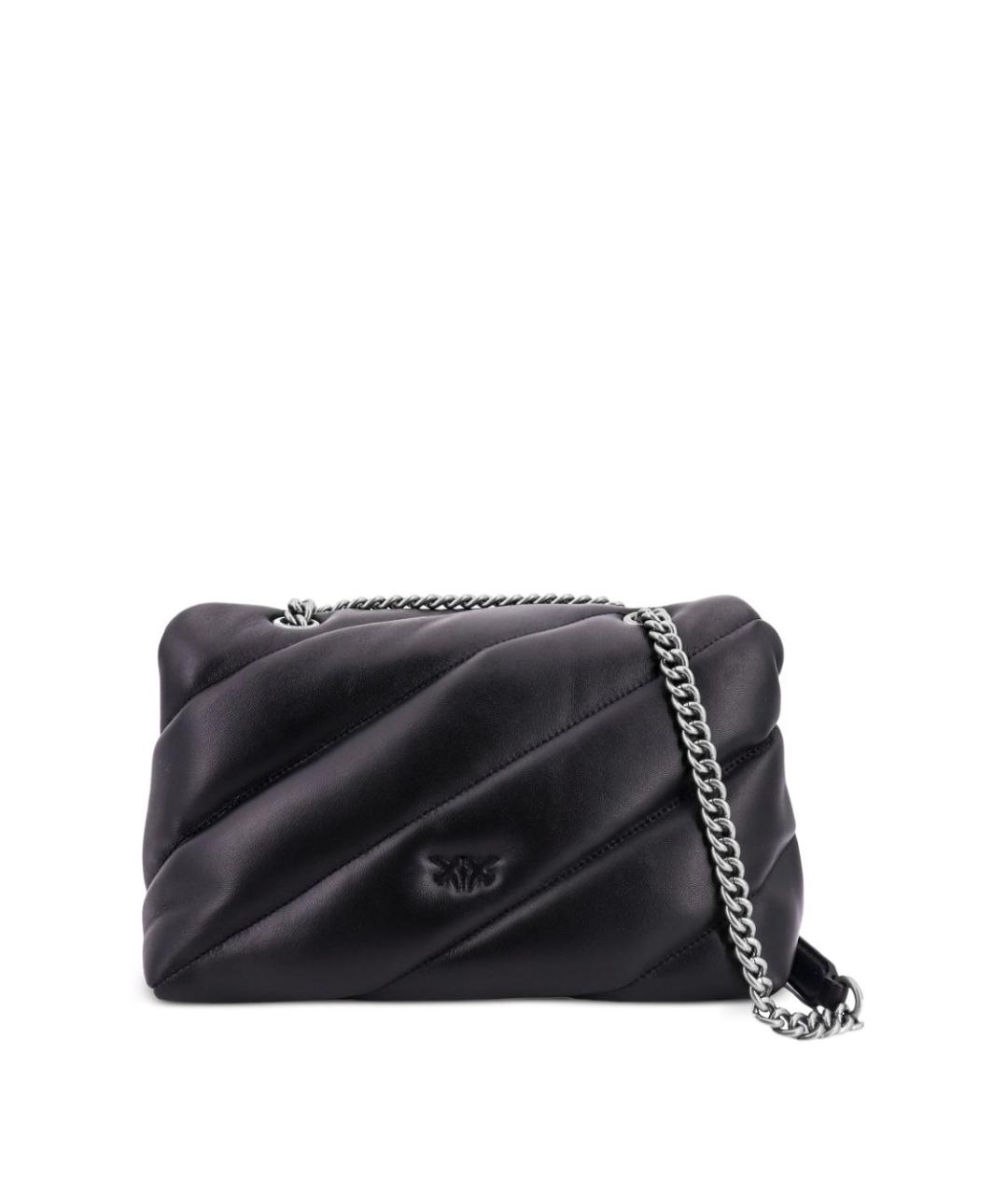 PINKO Черная кожаная сумка через плечо, фото 4