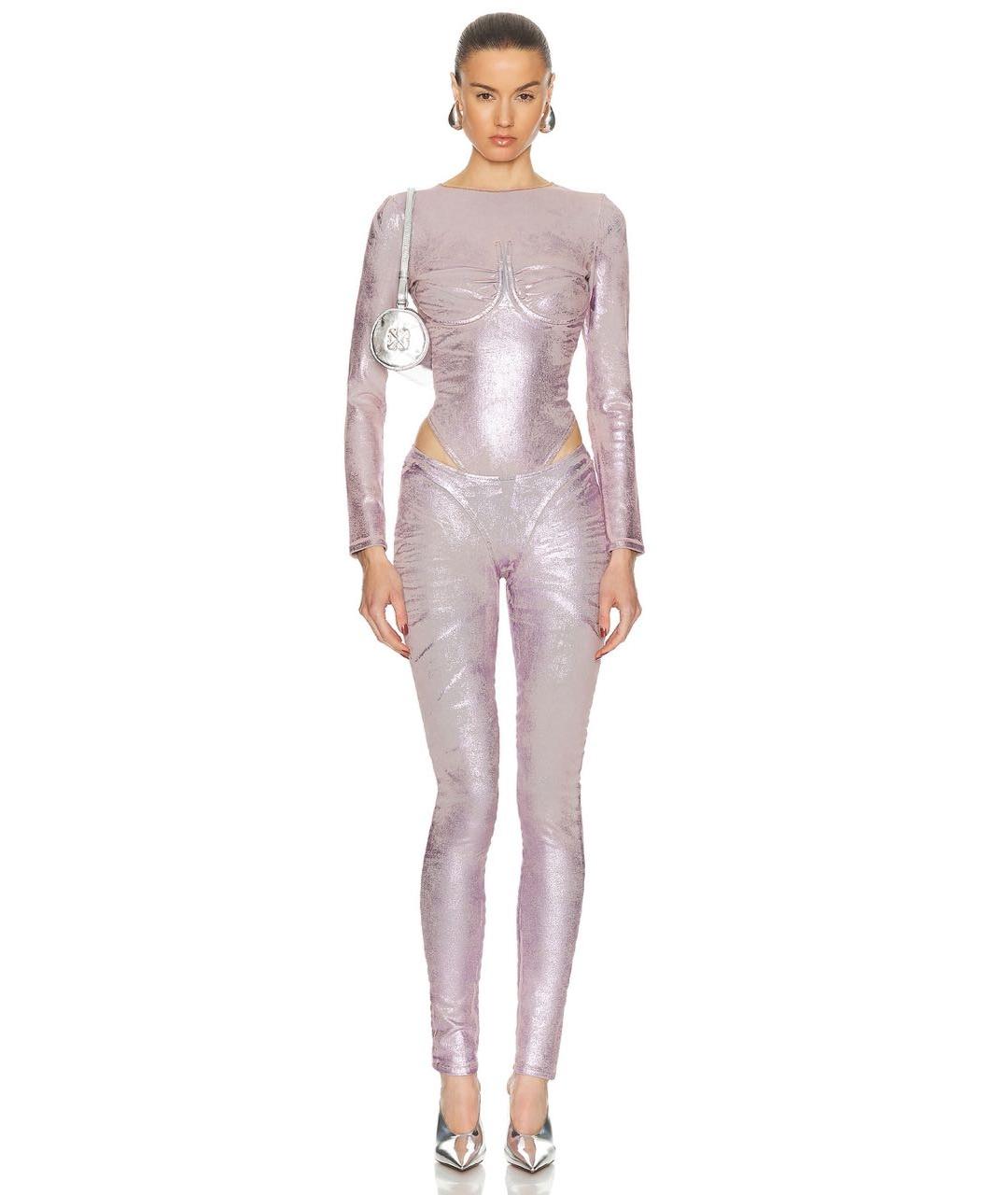 DIESEL Розовый хлопко-эластановый костюм с брюками, фото 8