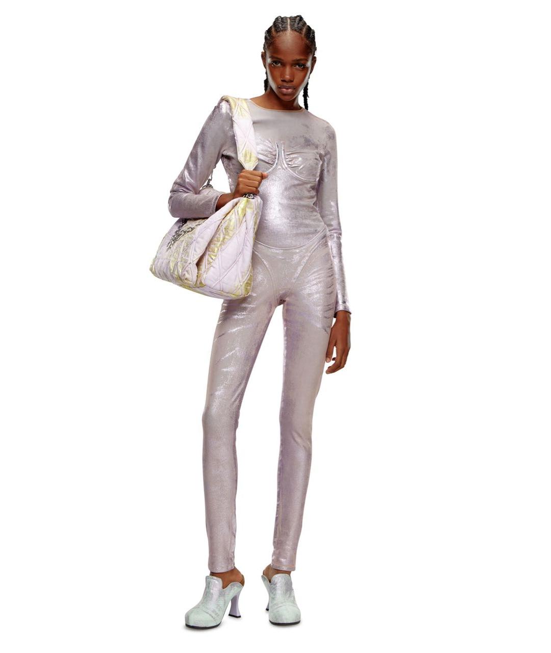 DIESEL Розовый хлопко-эластановый костюм с брюками, фото 3