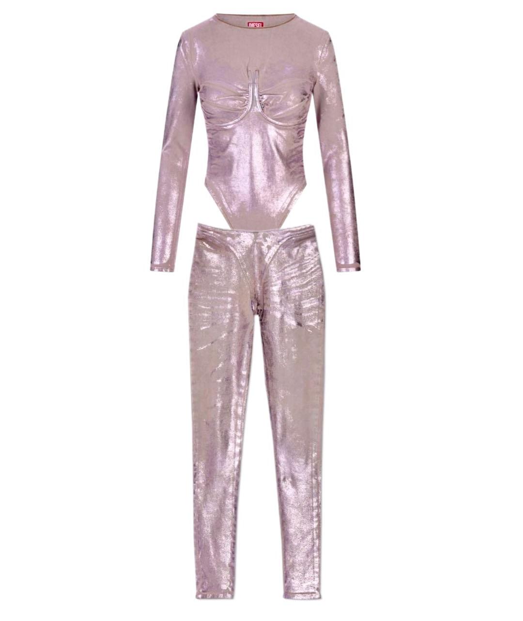 DIESEL Розовый хлопко-эластановый костюм с брюками, фото 9