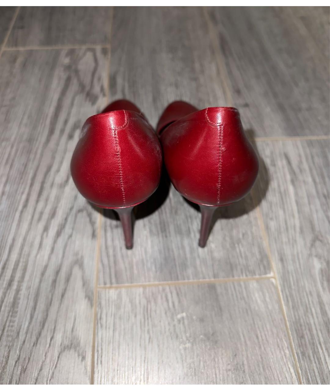 CELINE Бордовые кожаные туфли, фото 3