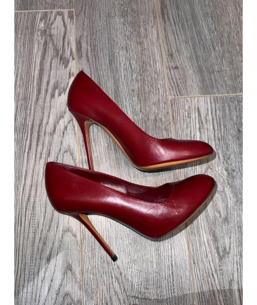 CELINE Бордовые кожаные туфли, фото 5