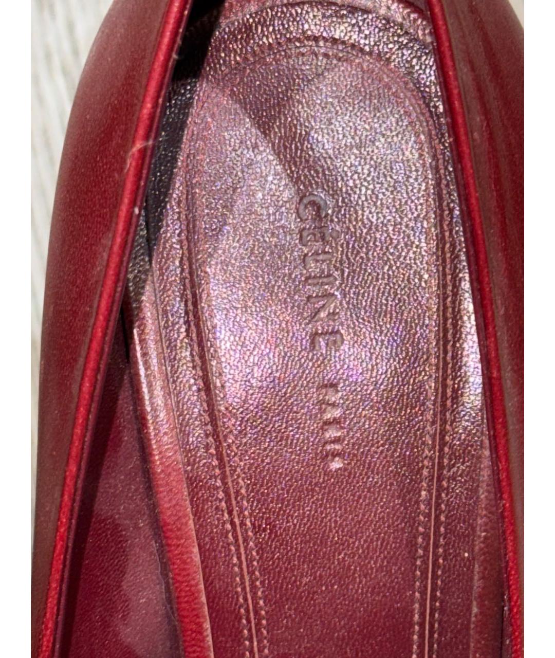 CELINE Бордовые кожаные туфли, фото 2