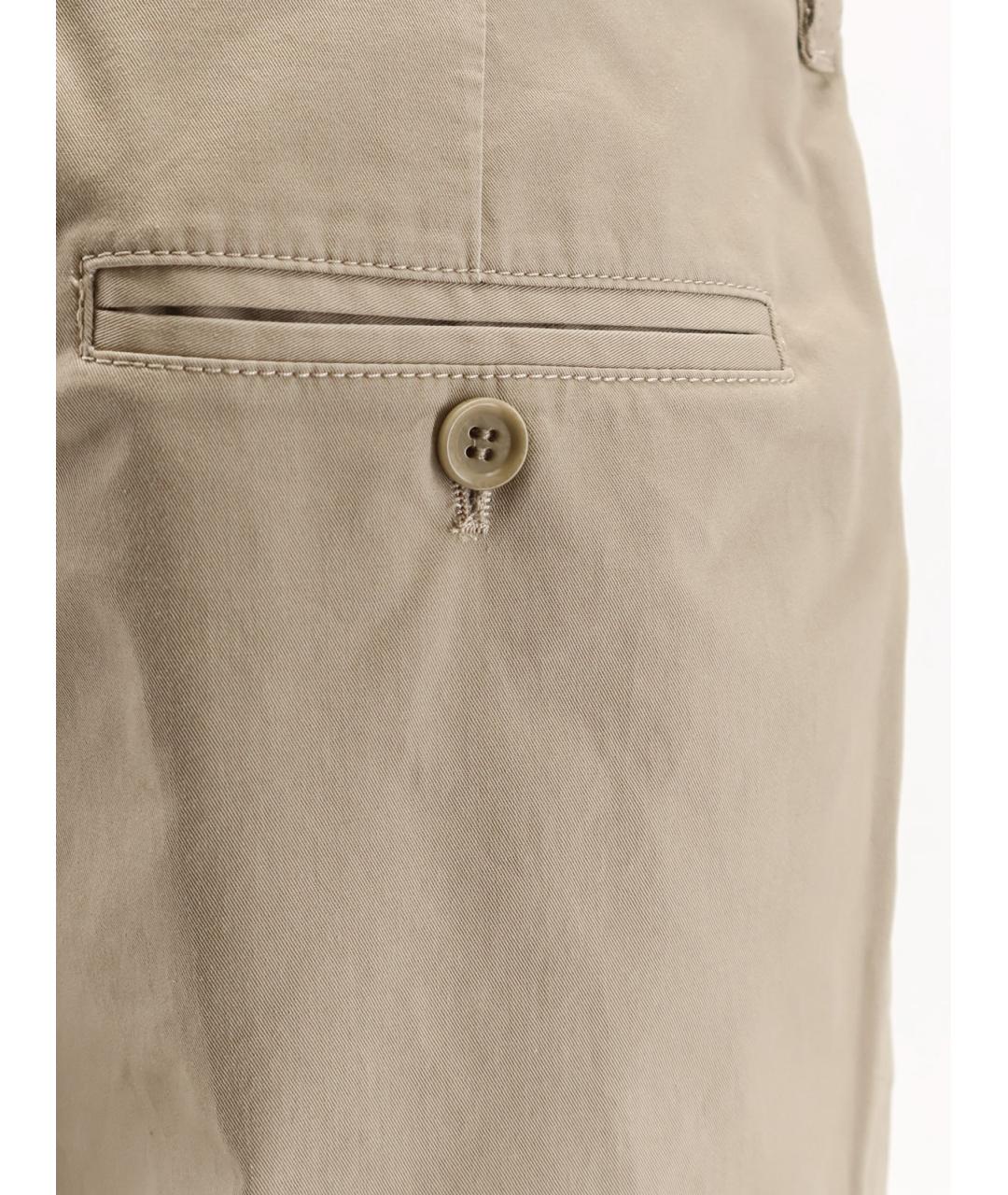 ASPESI Бежевые хлопко-эластановые брюки узкие, фото 3