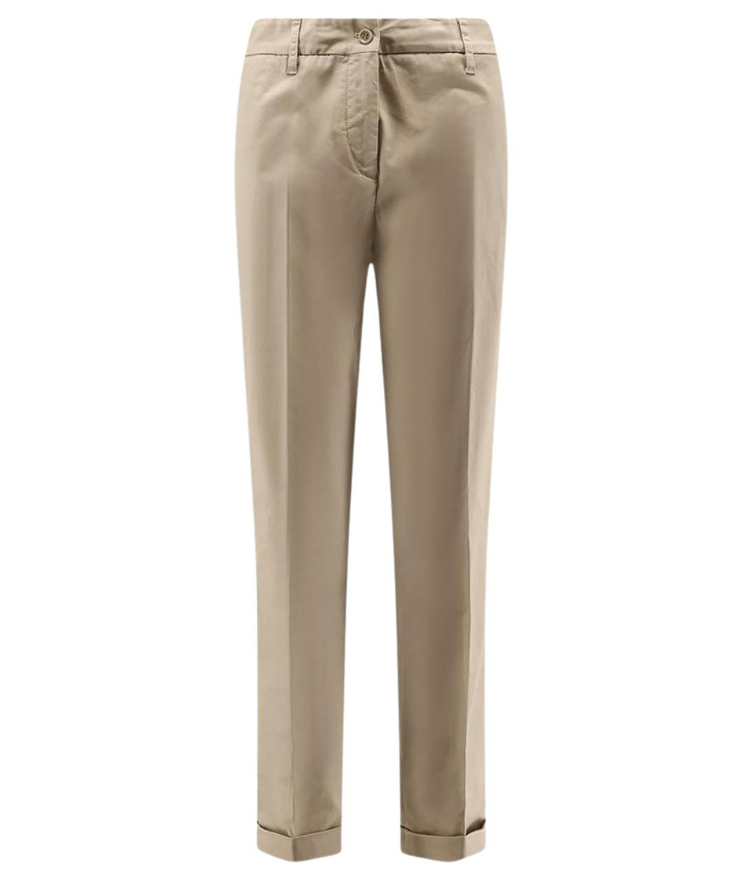ASPESI Бежевые хлопко-эластановые брюки узкие, фото 1