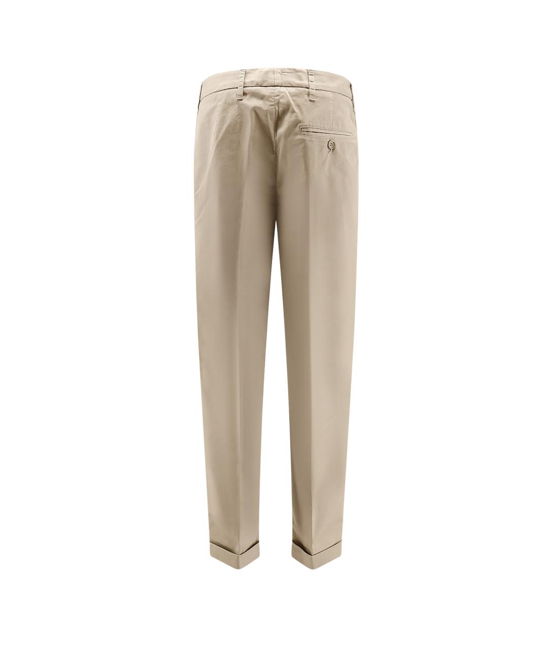 ASPESI Бежевые хлопко-эластановые брюки узкие, фото 2