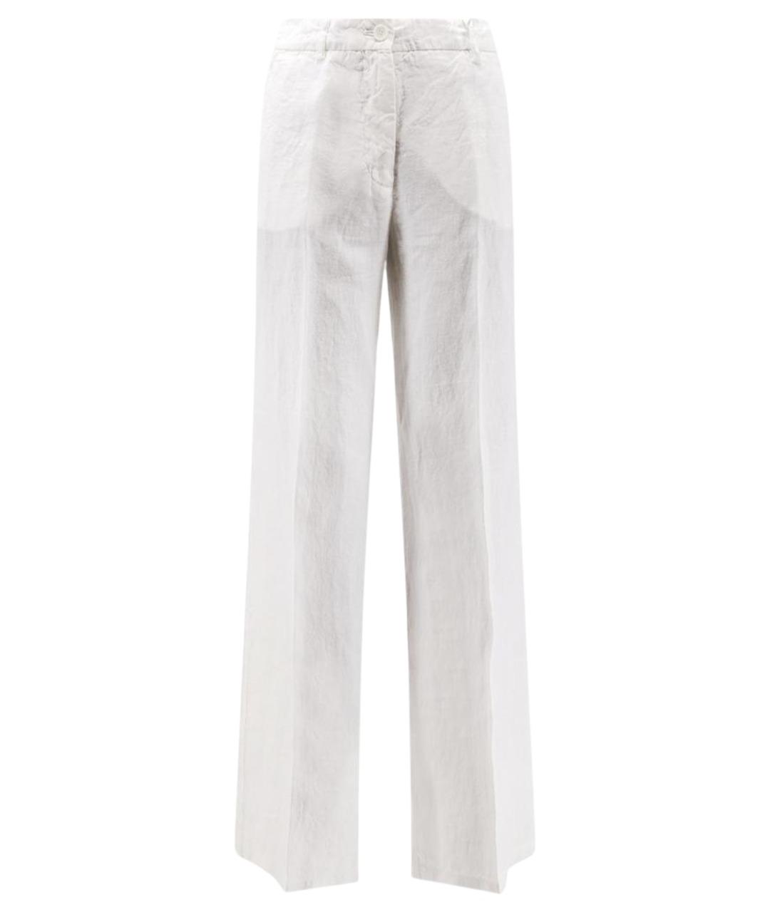 ASPESI Белые льняные прямые брюки, фото 1