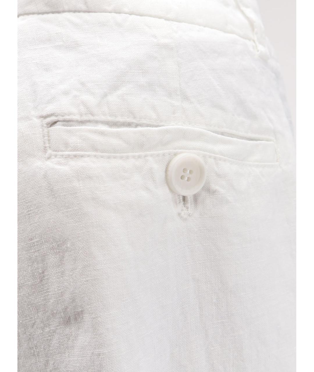 ASPESI Белые льняные прямые брюки, фото 3