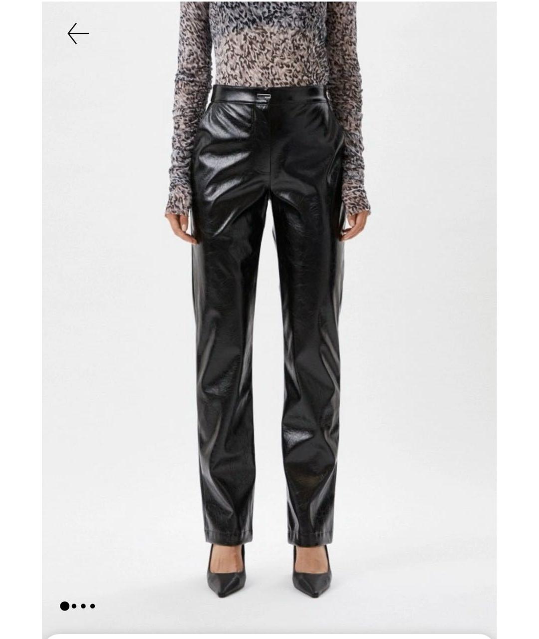 PATRIZIA PEPE Черные полиуретановые прямые брюки, фото 9