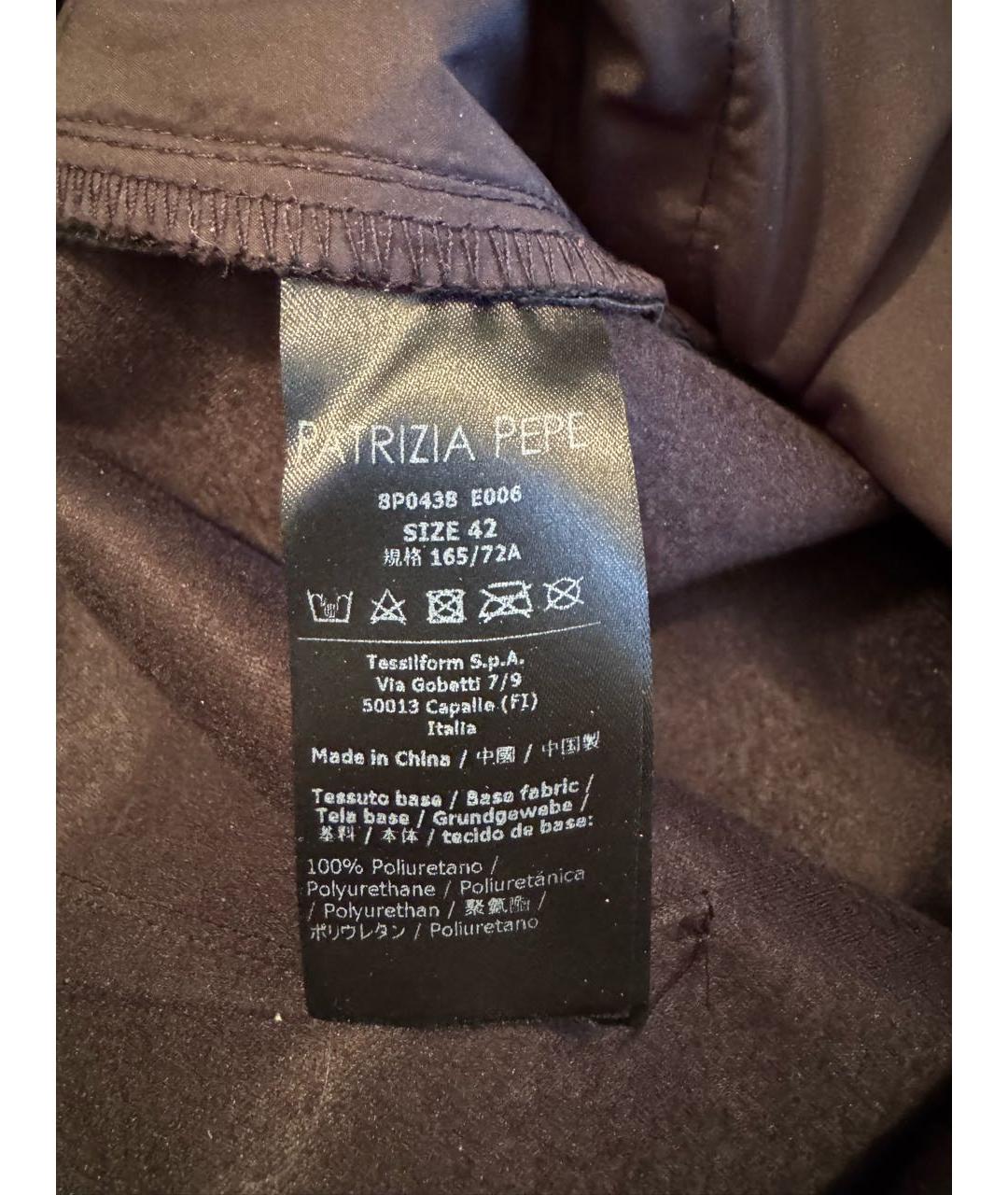 PATRIZIA PEPE Черные полиуретановые прямые брюки, фото 8
