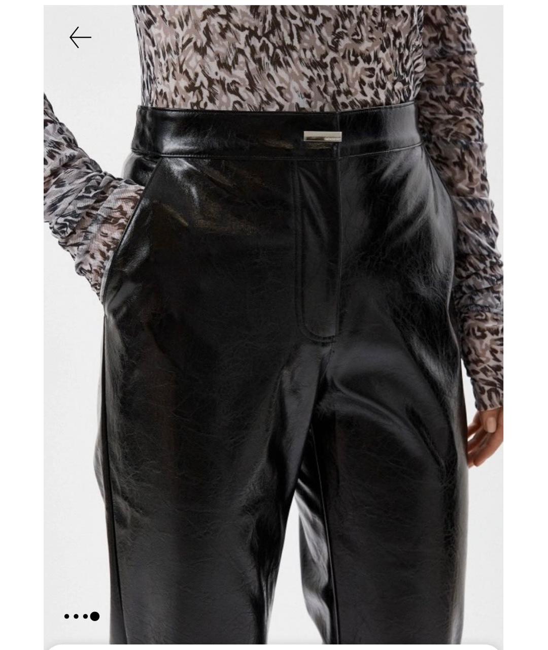 PATRIZIA PEPE Черные полиуретановые прямые брюки, фото 3