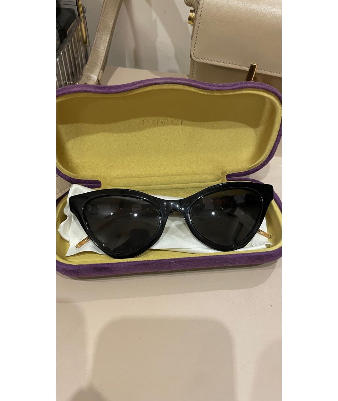 GUCCI Черные пластиковые солнцезащитные очки, фото 2