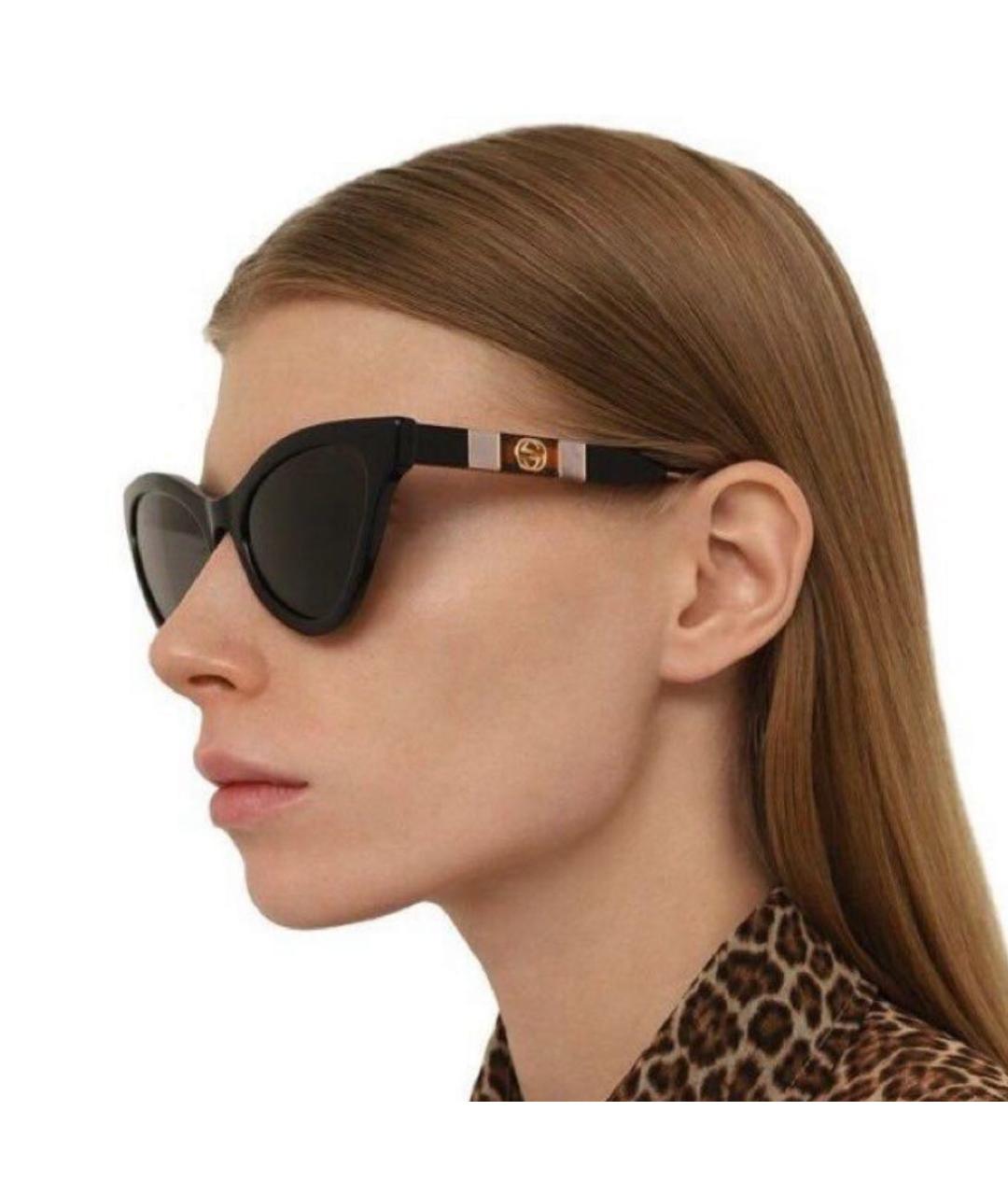 GUCCI Черные пластиковые солнцезащитные очки, фото 7