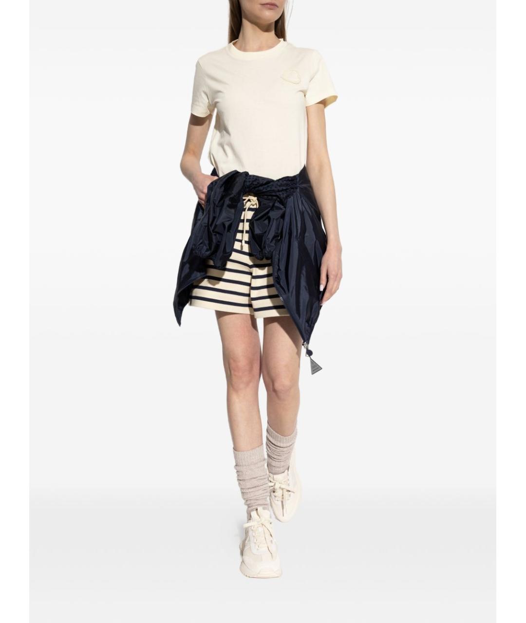 MONCLER Бежевая хлопковая футболка, фото 4