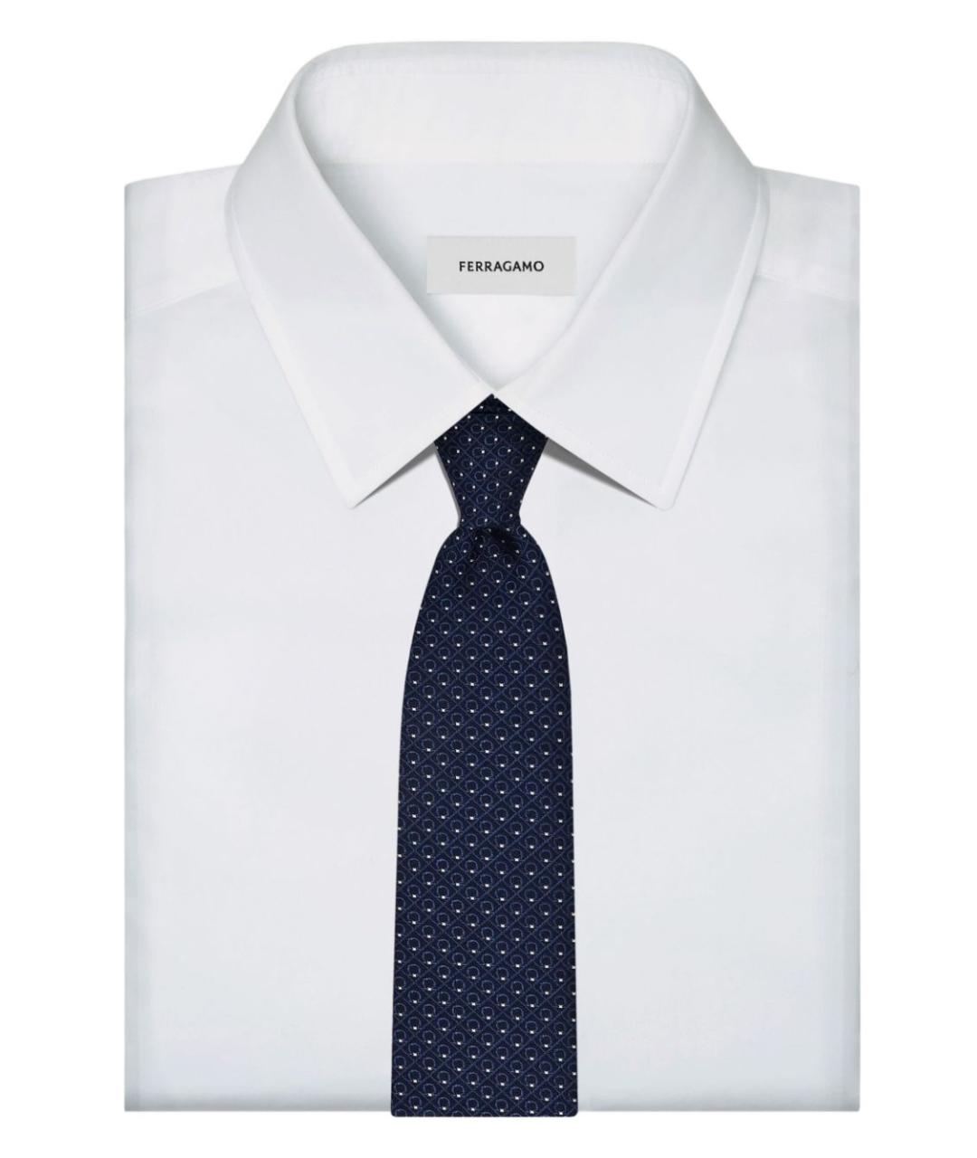 FERRAGAMO Синий галстук, фото 3