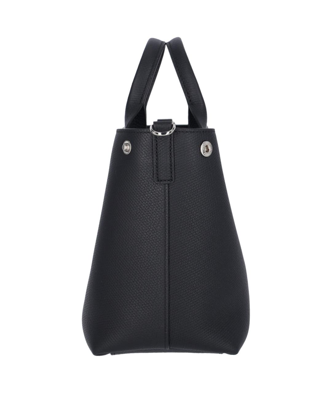 LONGCHAMP Черная кожаная сумка тоут, фото 5