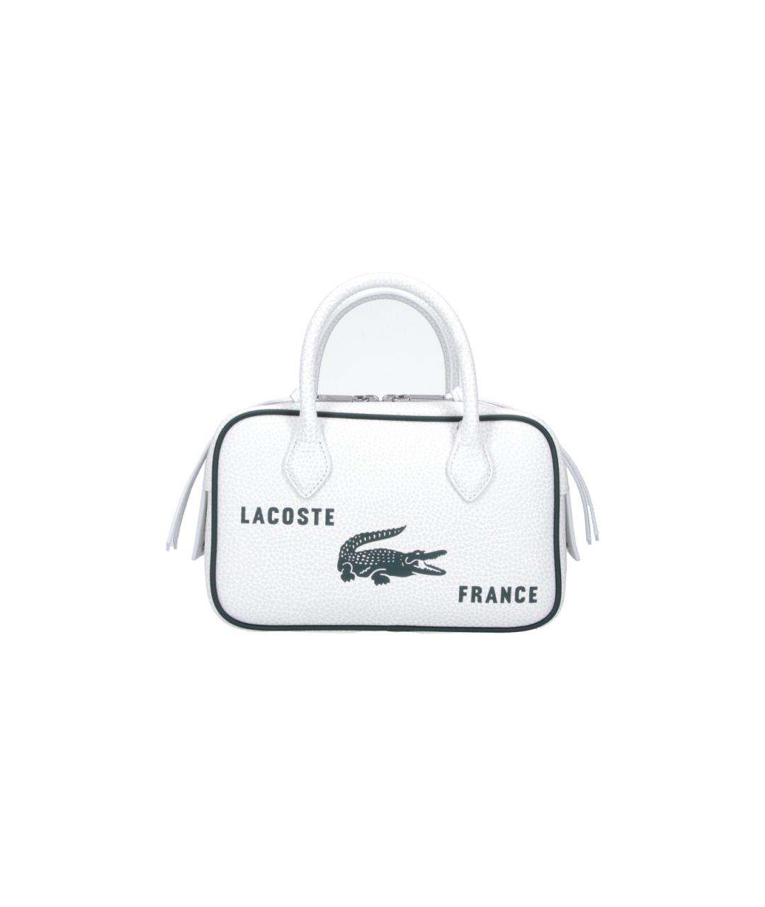 LACOSTE Белая кожаная сумка на плечо, фото 1