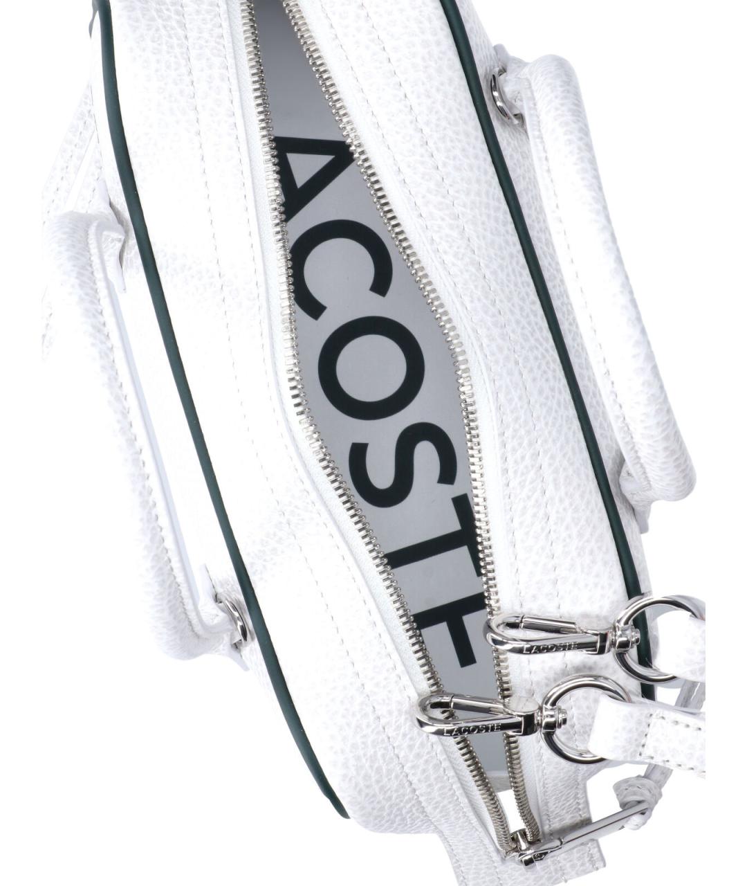 LACOSTE Белая кожаная сумка на плечо, фото 4