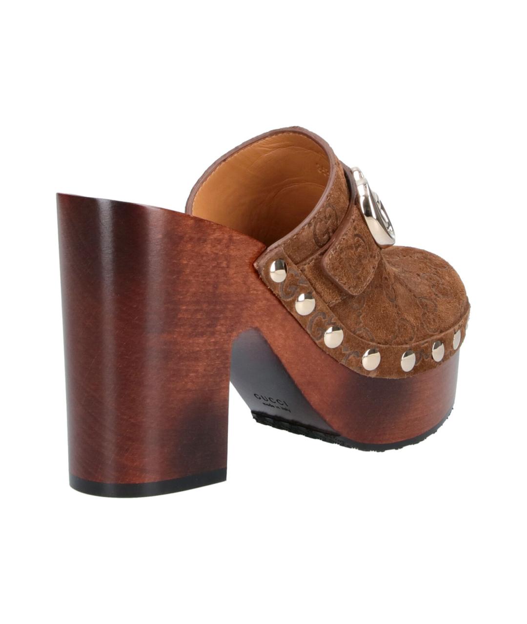 GUCCI Коричневые кожаные туфли, фото 4