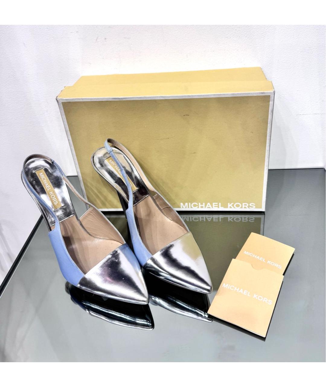 MICHAEL KORS Голубые кожаные босоножки, фото 5