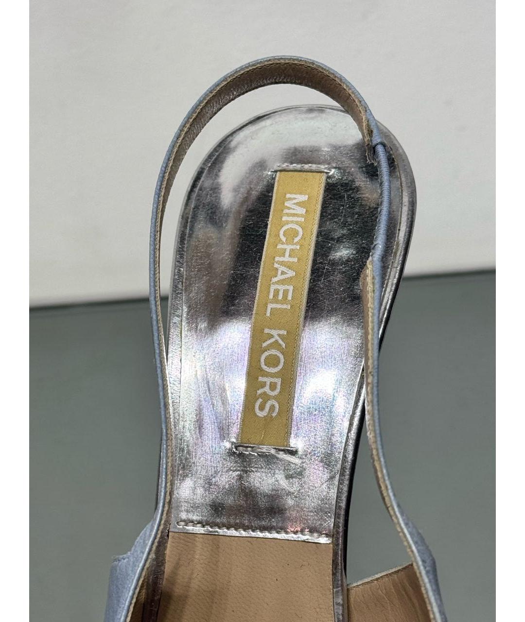 MICHAEL KORS Голубые кожаные босоножки, фото 7