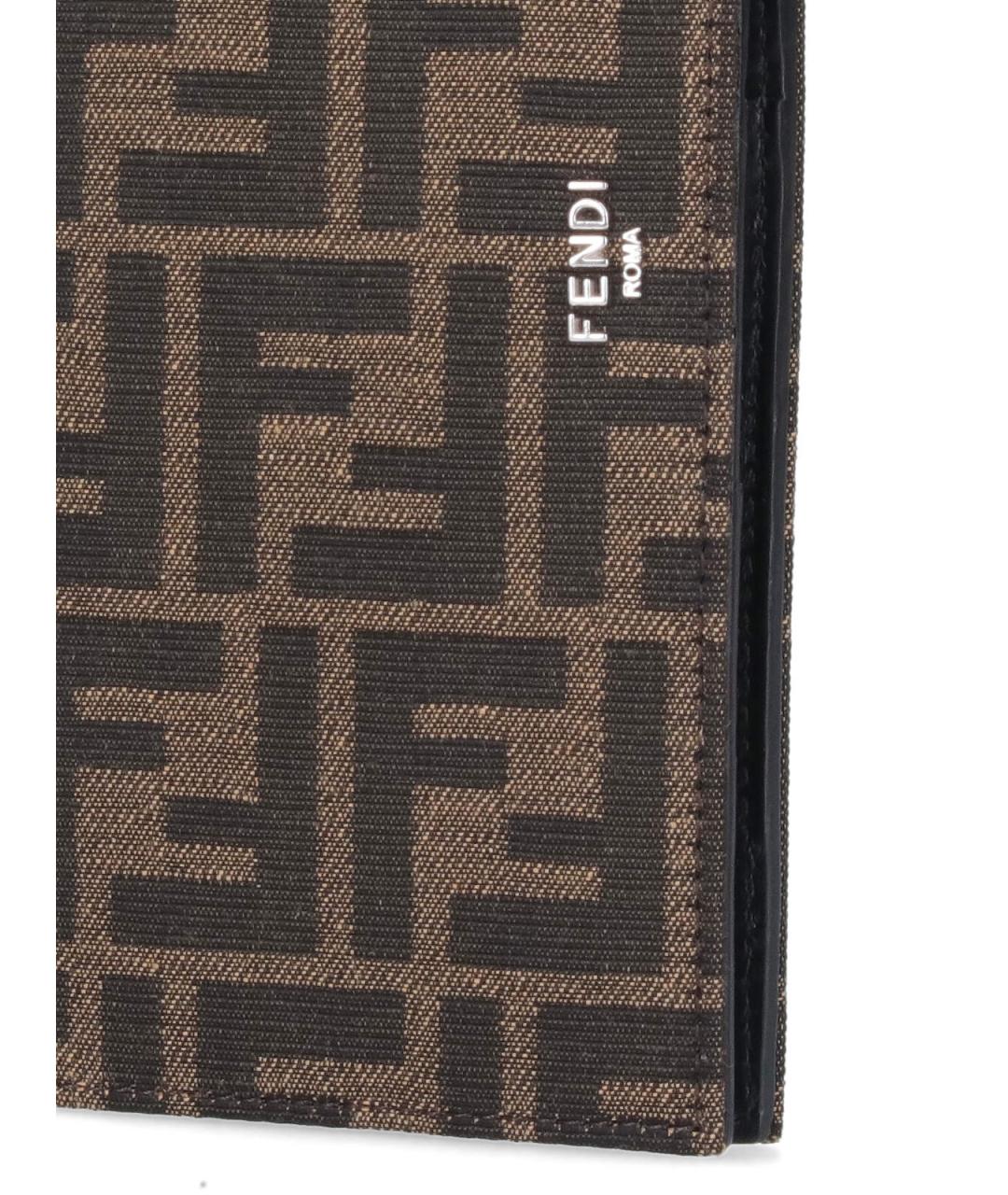 FENDI Коричневый кожаный кошелек, фото 5