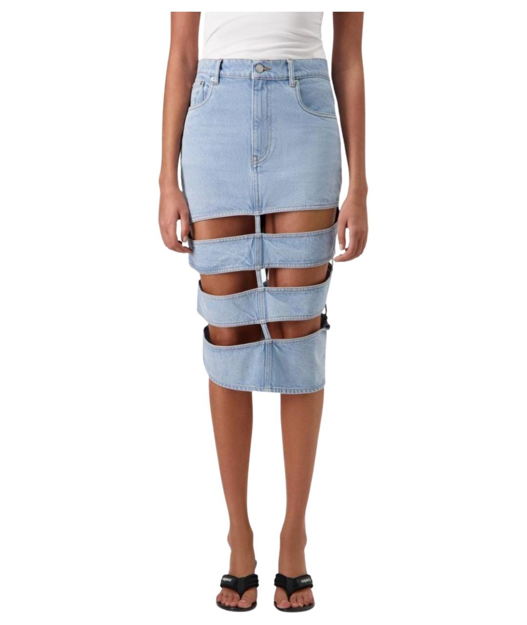 COPERNI Синяя хлопковая юбка миди, фото 4