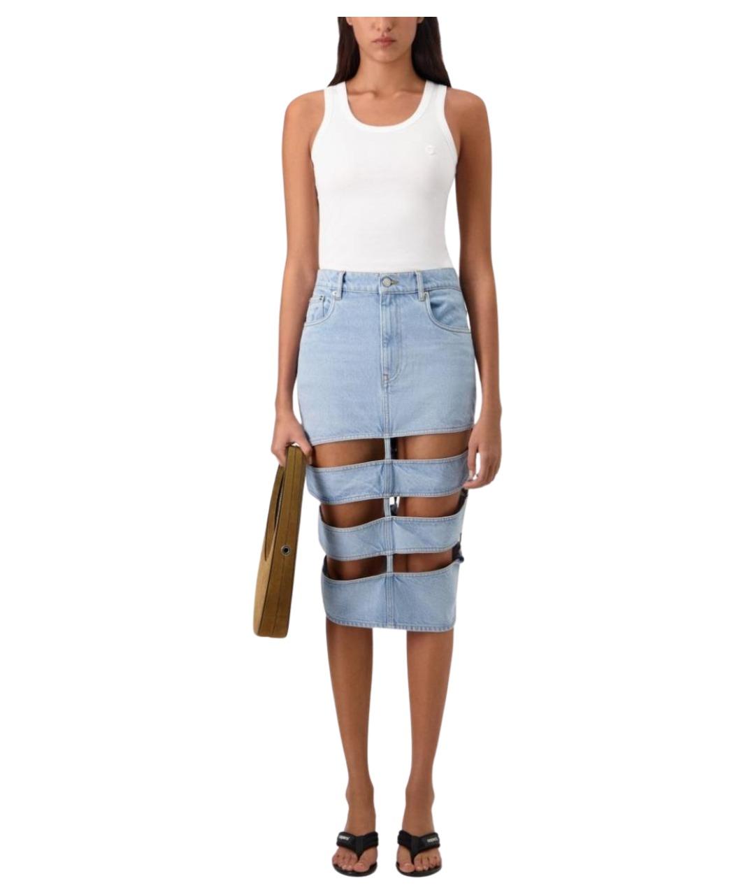 COPERNI Синяя хлопковая юбка миди, фото 5