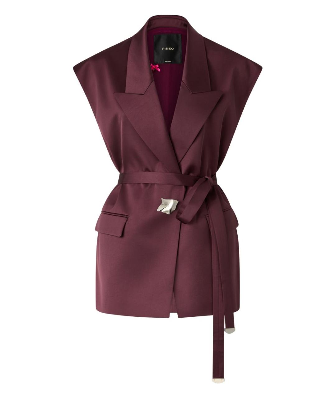 PINKO Бордовый ацетатный жилет, фото 1