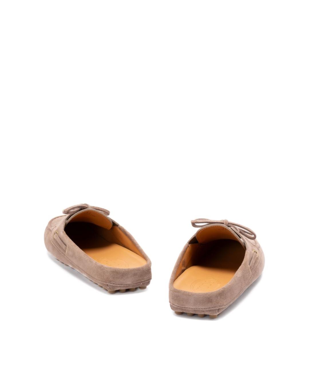 TOD'S Бежевые замшевые мюли, фото 4