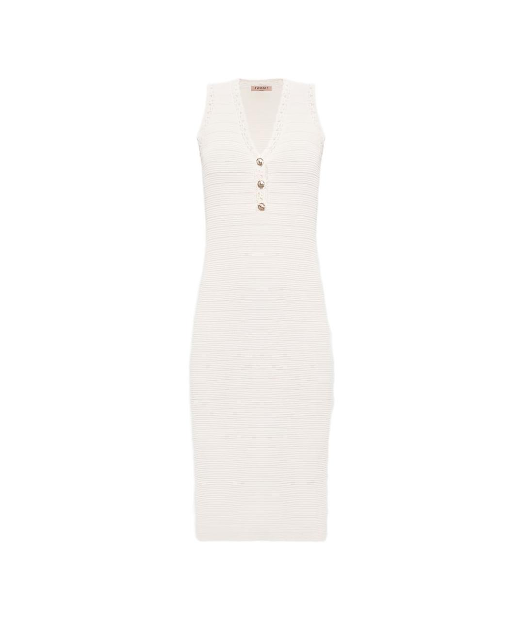 TWIN-SET Бежевое вискозное повседневное платье, фото 1